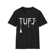 TUFJ White Print Drip Unisex Softstyle T-Shirt