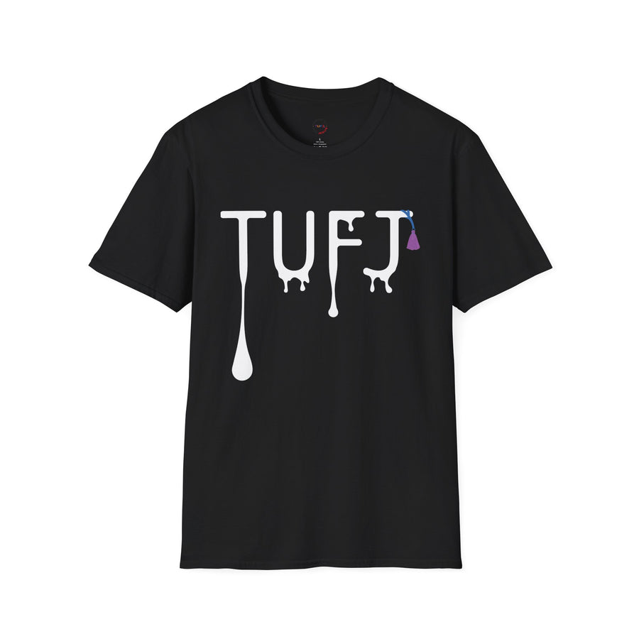 TUFJ White Print Drip Unisex Softstyle T-Shirt