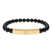 Tassel Up For Jesus Logo Natural Stone Stretch Bar Bracelet