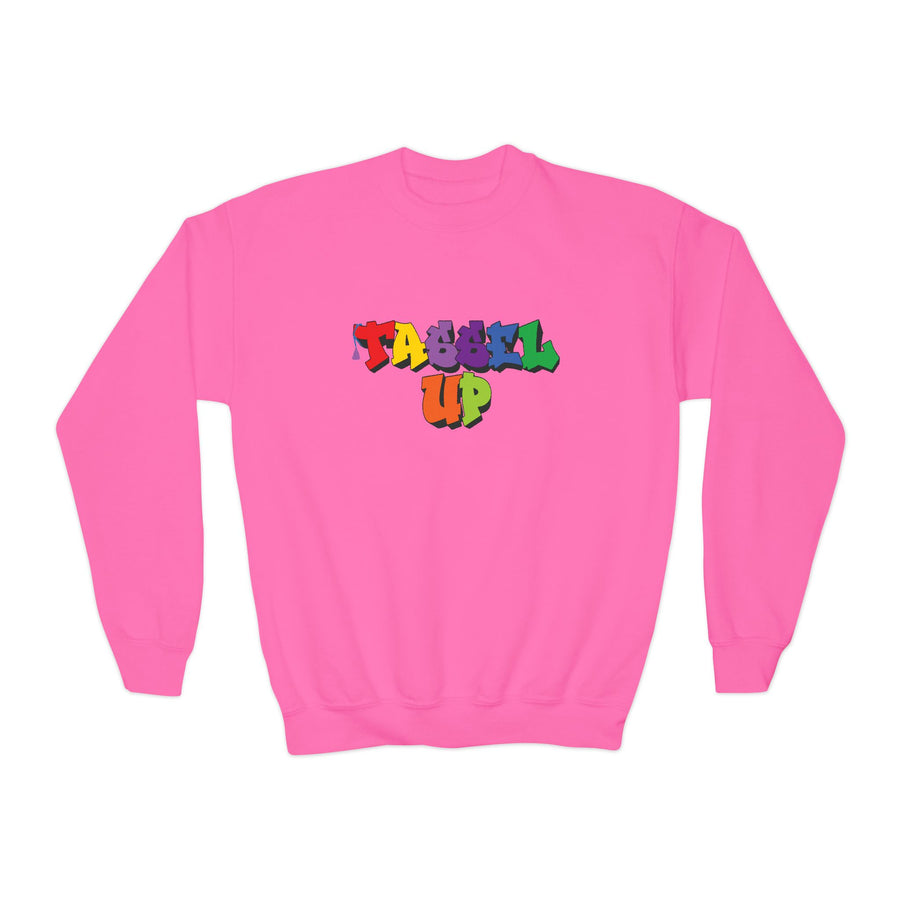Tassel Up Graffiti Youth Crewneck Sweatshirt