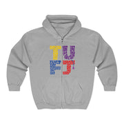 TUFJ Multicolor Repeat Unisex Heavy Blend Full Zip Hoodie