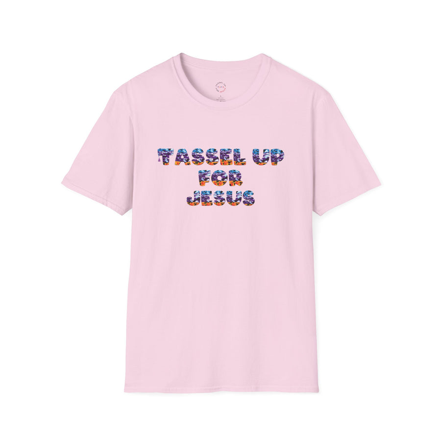 Tassel Up For Jesus Camo Unisex Softstyle T-Shirt