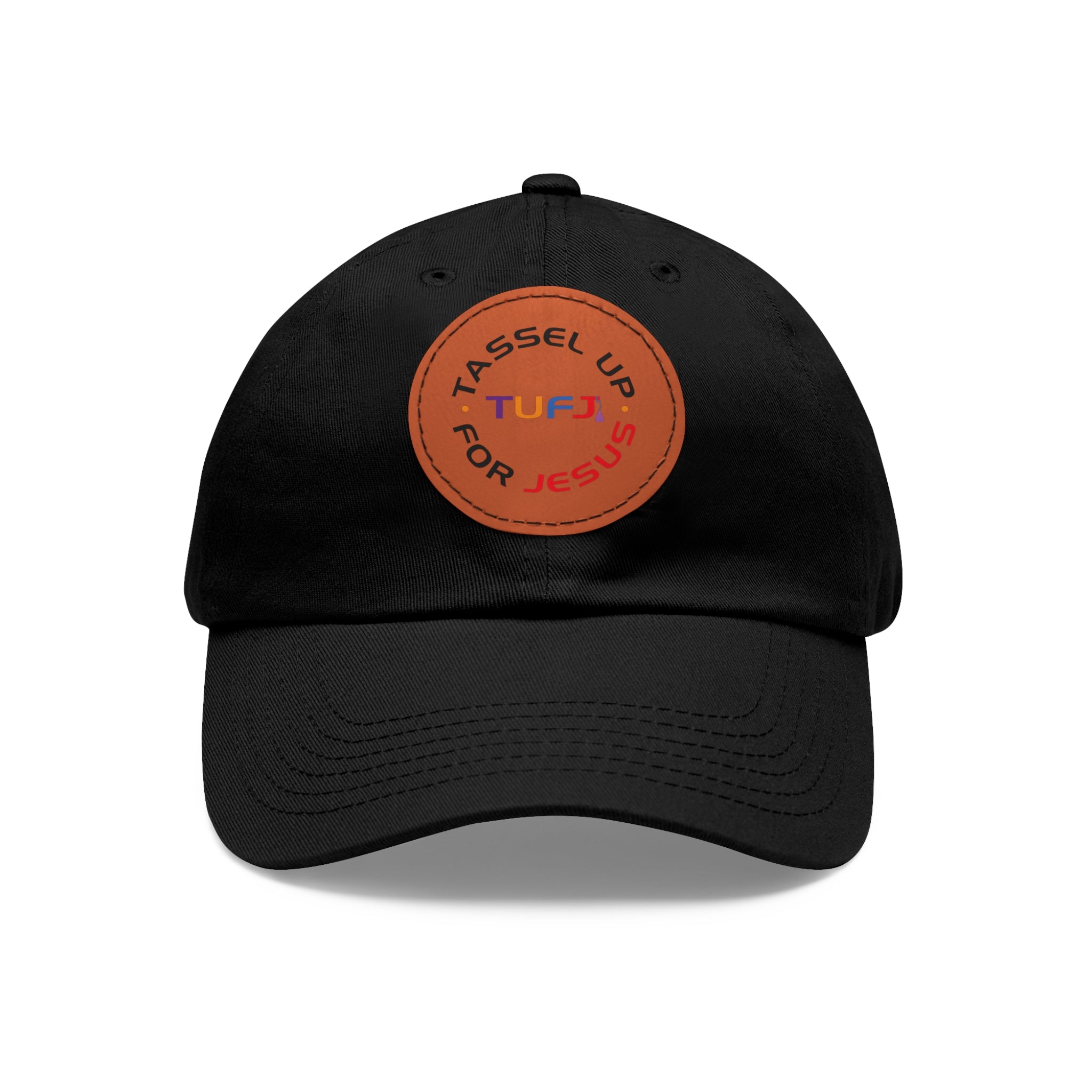 Tassel Up For Jesus Logo Dad Hat With Leather Patch