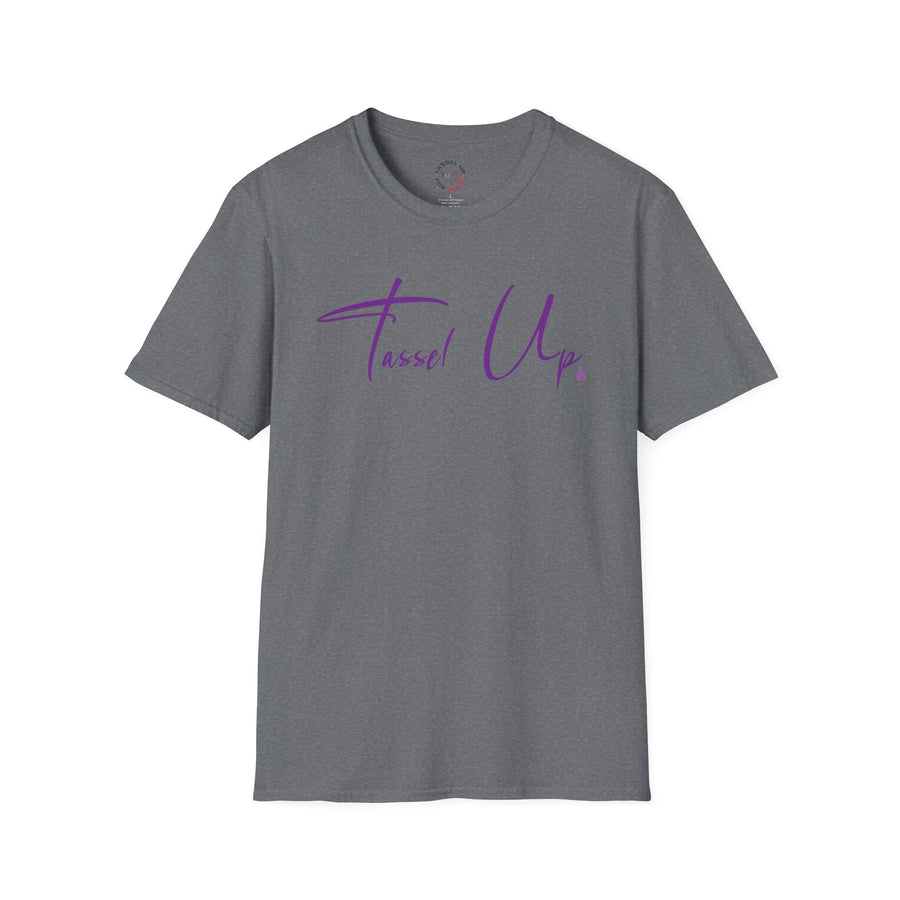 Tassel Up Purple Cursive Unisex Softstyle T-Shirt
