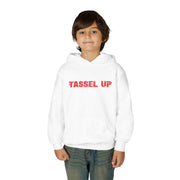 Tassel Up Repeat Red Letters Youth Heavy Blend Hoodie