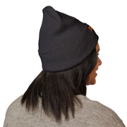 Tassel Up Graffiti Cuffed Beanie