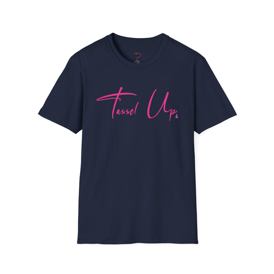 Tassel Up Pink Cursive Softstyle Unisex T-Shirt