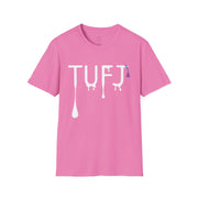 TUFJ White Print Drip Unisex Softstyle T-Shirt
