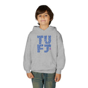 TUFJ Repeat Blue Letters Youth Heavy Blend Hoodie