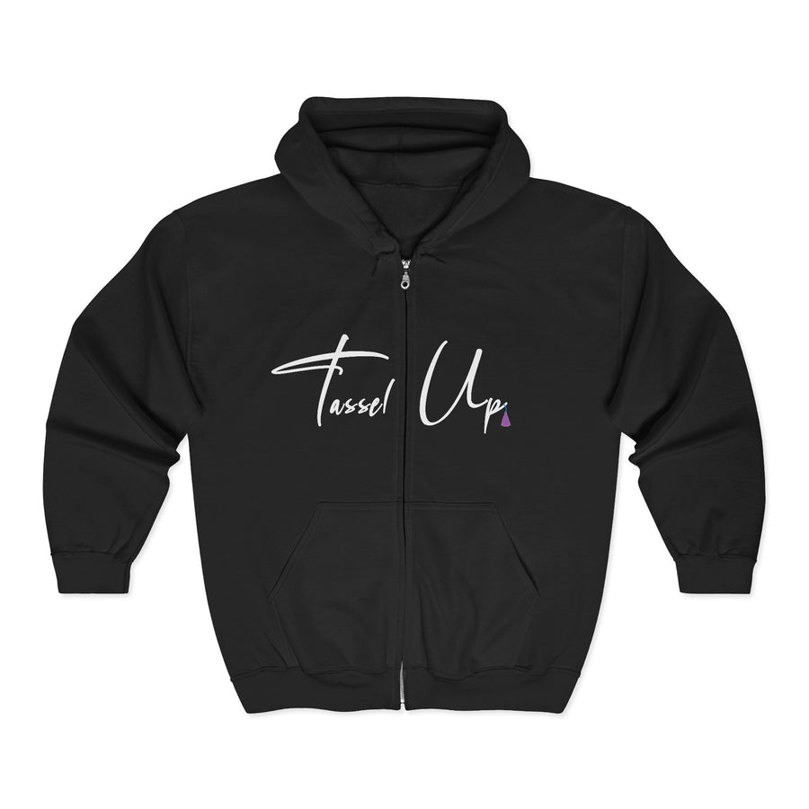 Tassel Up Cursive Unisex Heavy Blend Full Zip Hoodie