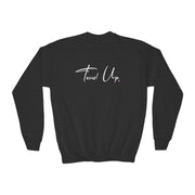 Tassel Up Cursive Youth Crewneck Sweatshirt