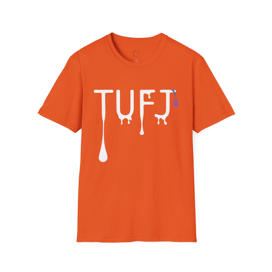 TUFJ White Print Drip Unisex Softstyle T-Shirt