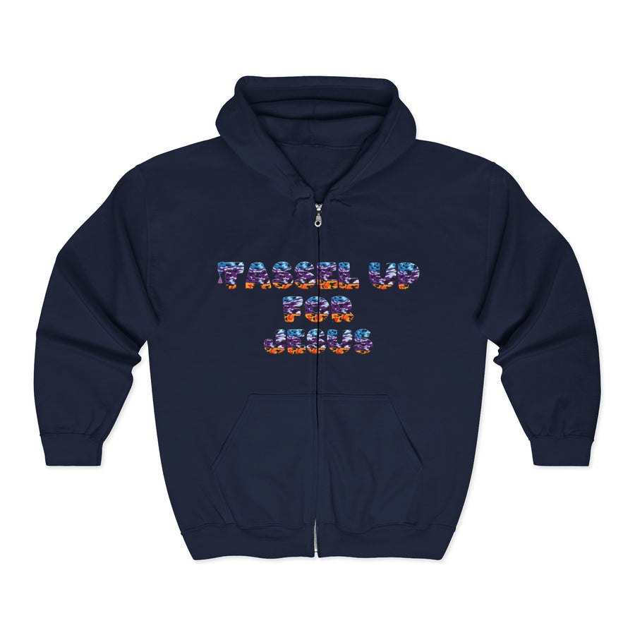 Tassel Up For Jesus Camo Unisex Heavy Blend Full Zip Hoodie