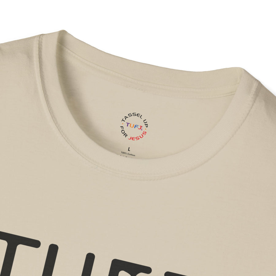 TUFJ Black Print Drip Unisex Softstyle T-Shirt