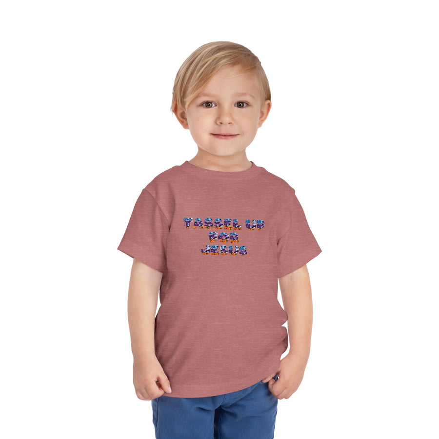 Tassel Up For Jesus Camo Toddler Short Sleeve Tee