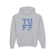 TUFJ Repeat Blue Letters Youth Heavy Blend Hoodie