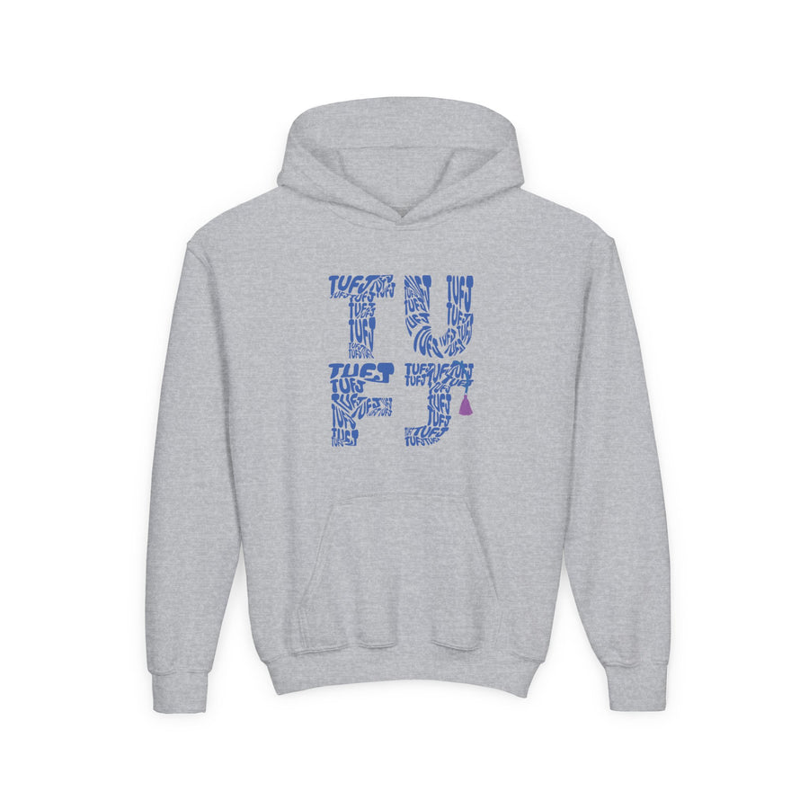 TUFJ Repeat Blue Letters Youth Heavy Blend Hoodie