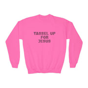 Tassel Up For Jesus Repeat Youth Crewneck Sweatshirt