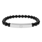 Tassel Up For Jesus Logo Natural Stone Stretch Bar Bracelet