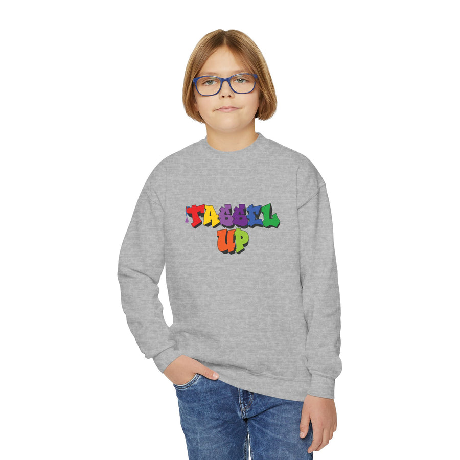 Tassel Up Graffiti Youth Crewneck Sweatshirt