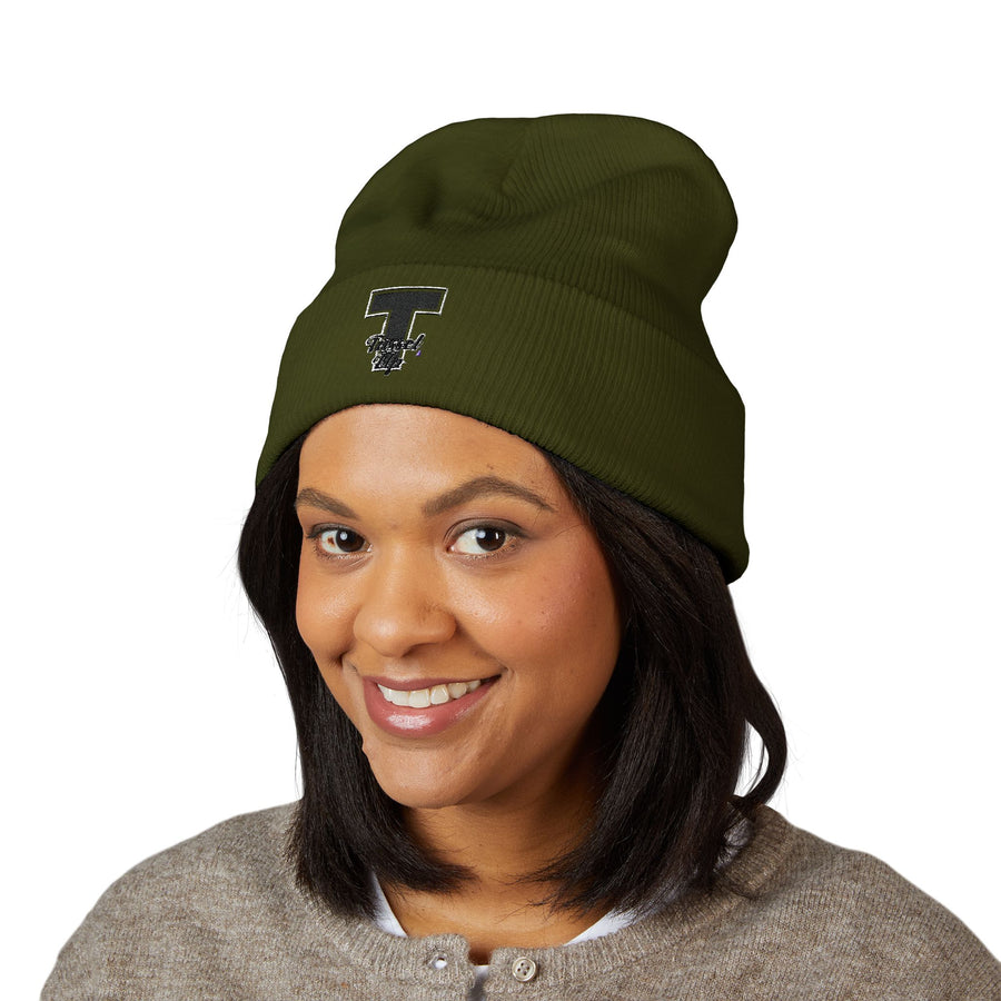 Tassel T Up Cuffed Beanie