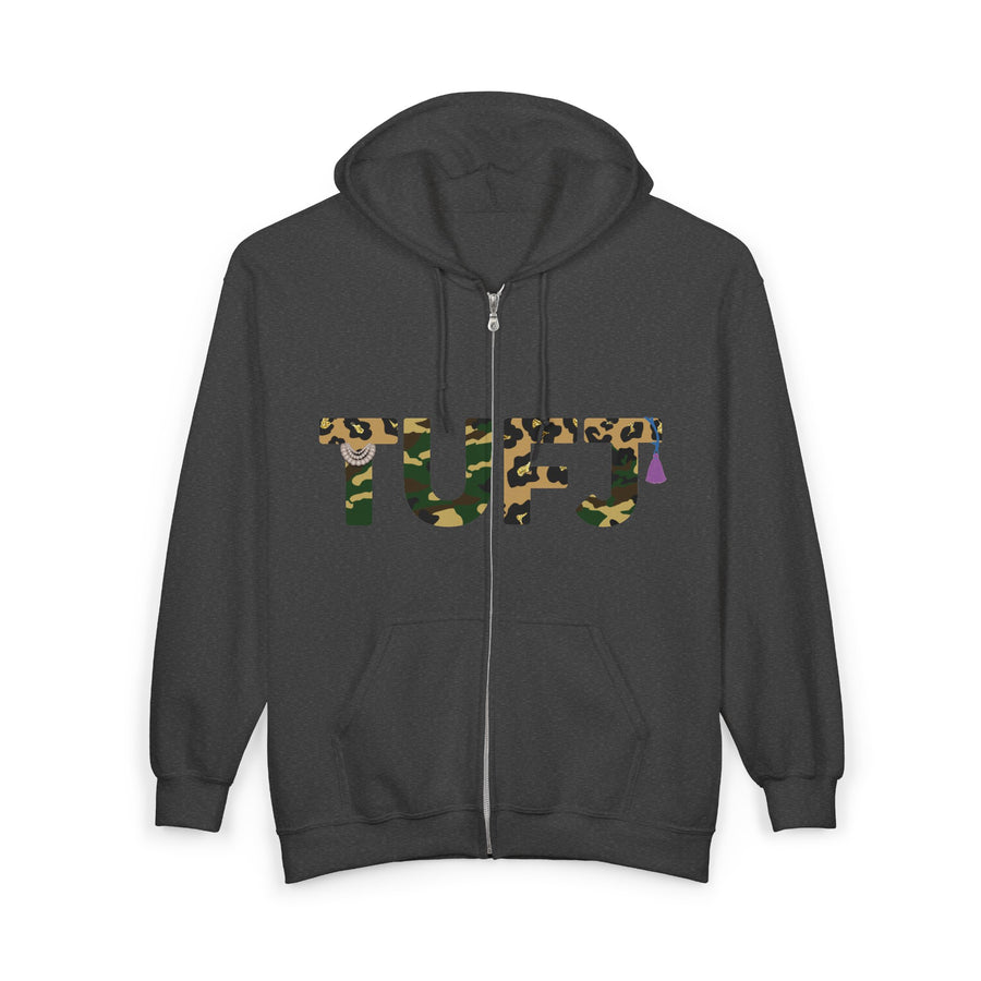 TUFJ Camo Leopard And Pearls Unisex Heavy Blend Full Zip Hoodie