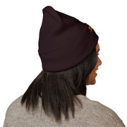 Tassel Up Graffiti Cuffed Beanie