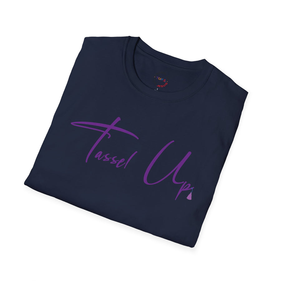 Tassel Up Purple Cursive Unisex Softstyle T-Shirt