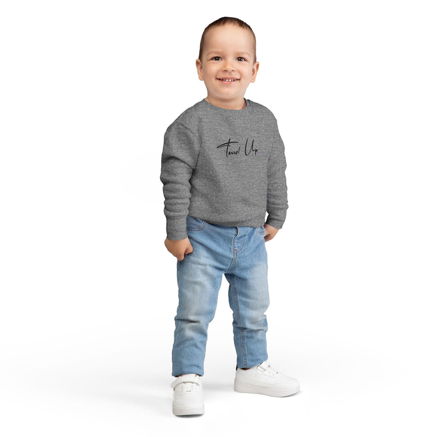 Tassel Up Cursive Toddler Sweatshirt