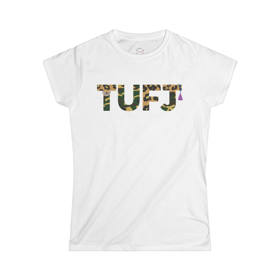 TUFJ Camo Leopard And Pearls Women's Cut Softstyle Tee