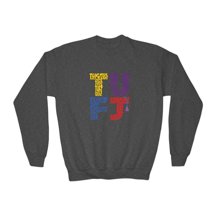 TUFJ Multicolor Repeat Youth Crewneck Sweatshirt