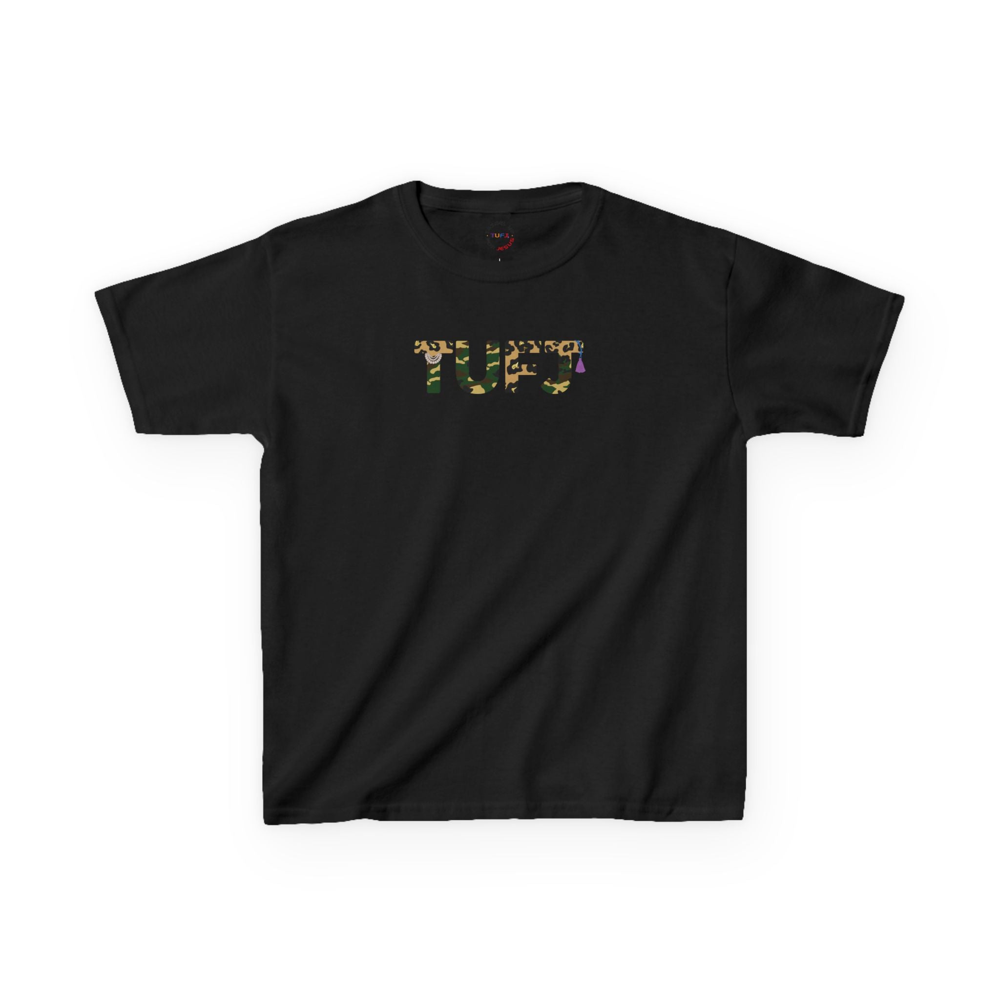 TUFJ Camo Leopard And Pearls Kids Heavy Cotton™ Tee