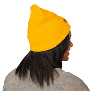 Tassel Up Graffiti Cuffed Beanie