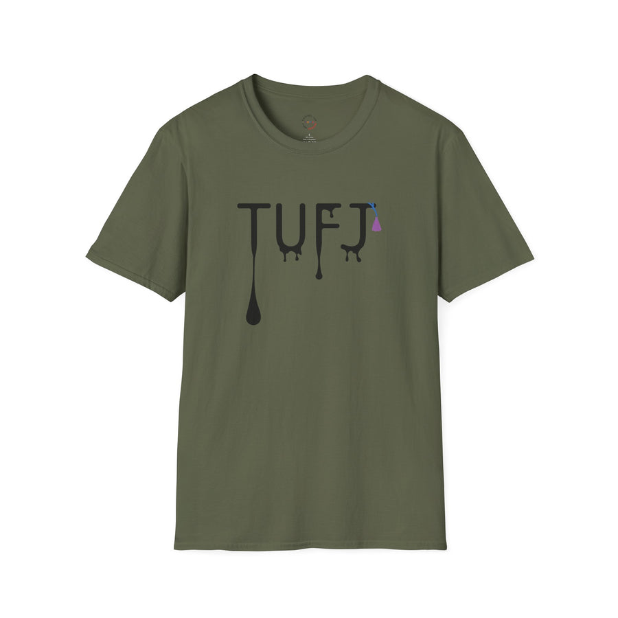 TUFJ Black Print Drip Unisex Softstyle T-Shirt