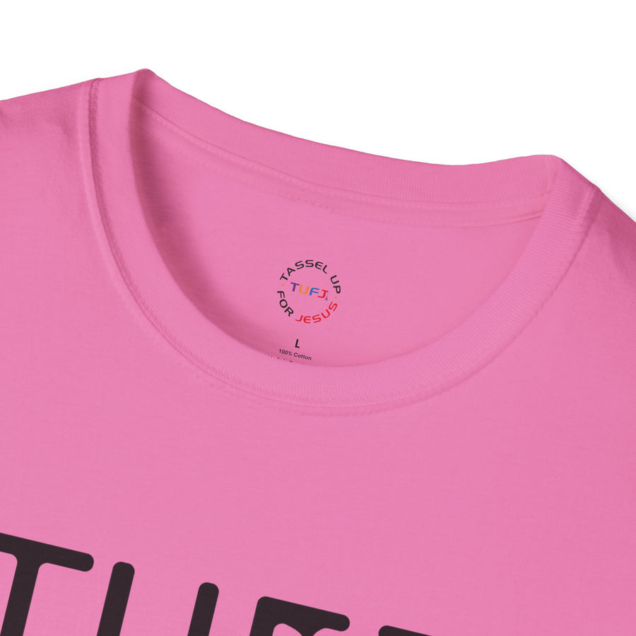 TUFJ Black Print Drip Unisex Softstyle T-Shirt