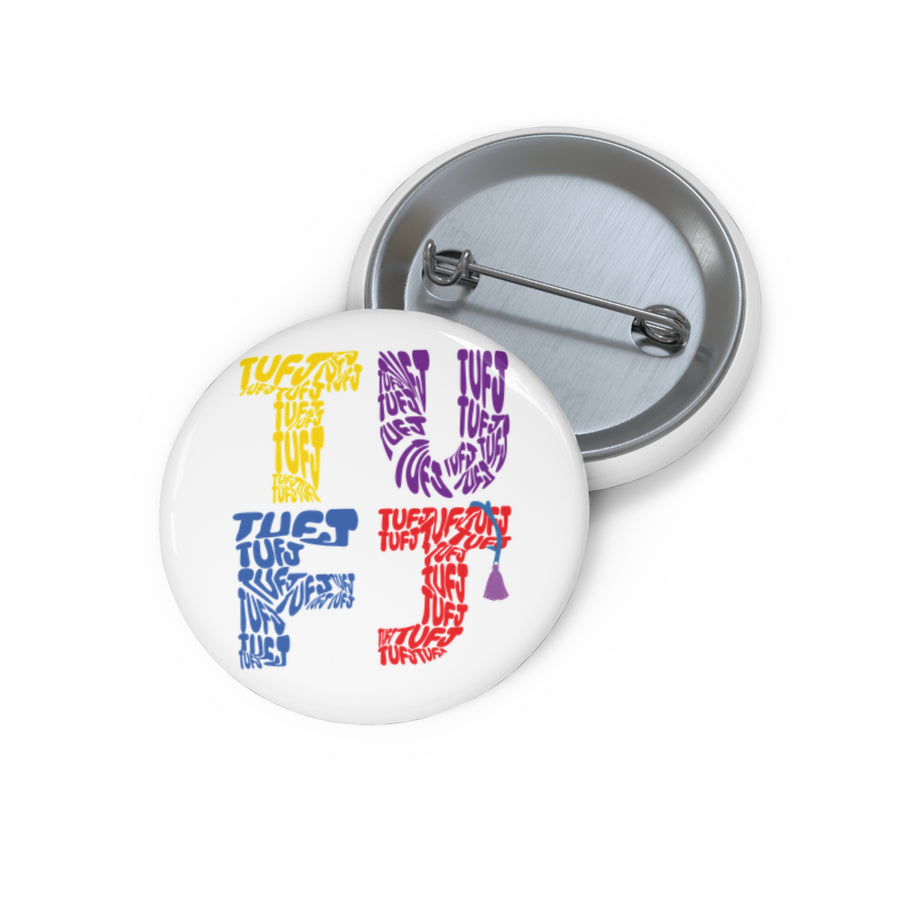 TUFJ Repeat White Pin Buttons