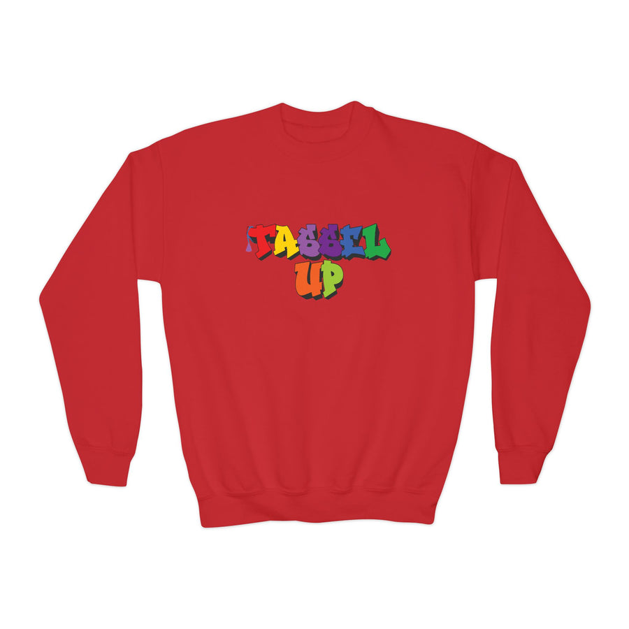 Tassel Up Graffiti Youth Crewneck Sweatshirt