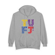 TUFJ Multicolor Repeat Unisex Heavy Blend Full Zip Hoodie
