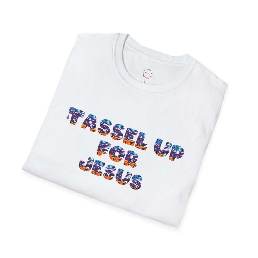 Tassel Up For Jesus Camo Unisex Softstyle T-Shirt