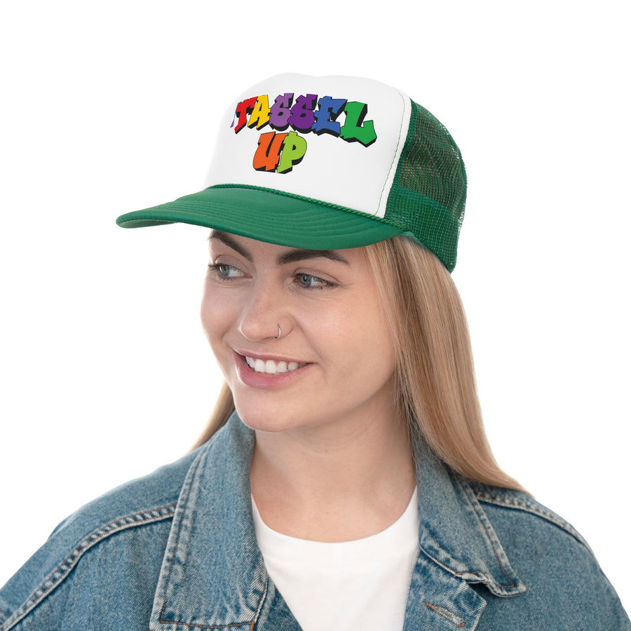 Tassel Up Graffiti Trucker Cap