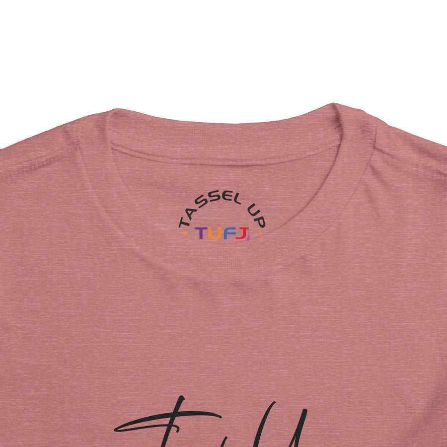 Tassel Up Cursive Toddler Short Sleeve Tee