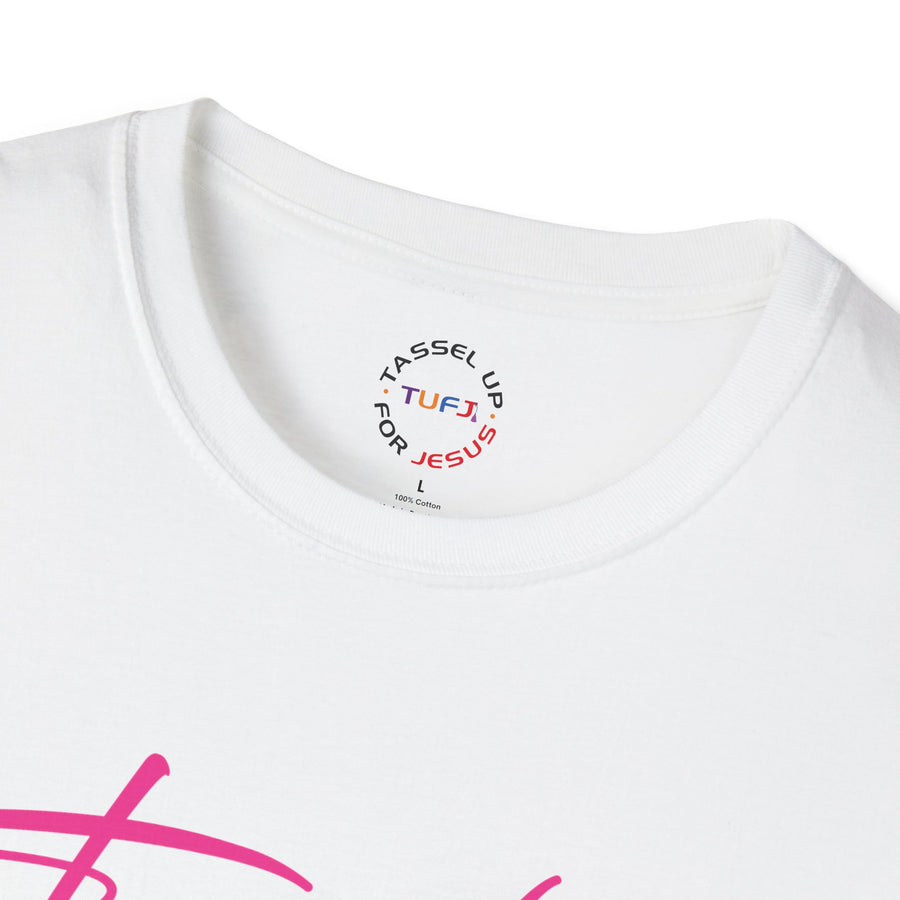 Tassel Up Pink Cursive Softstyle Unisex T-Shirt