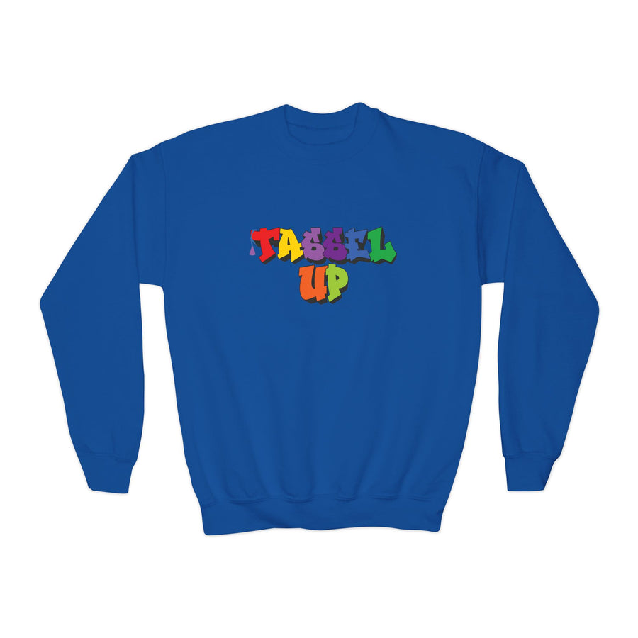 Tassel Up Graffiti Youth Crewneck Sweatshirt
