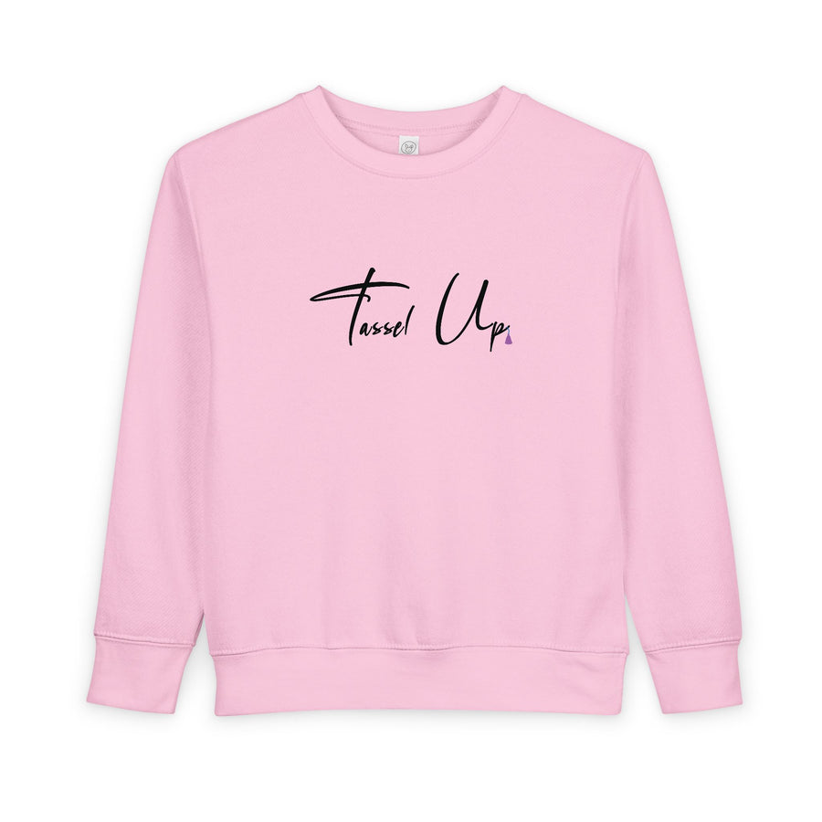 Tassel Up Cursive Toddler Sweatshirt