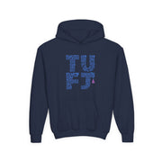TUFJ Repeat Blue Letters Youth Heavy Blend Hoodie