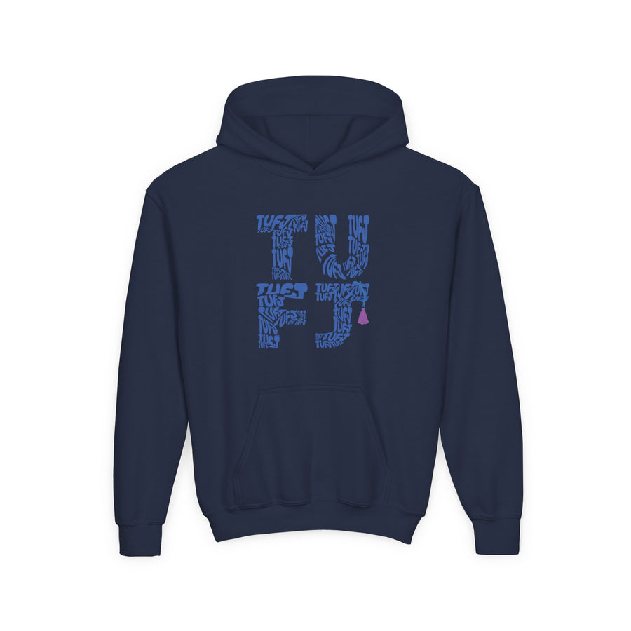 TUFJ Repeat Blue Letters Youth Heavy Blend Hoodie