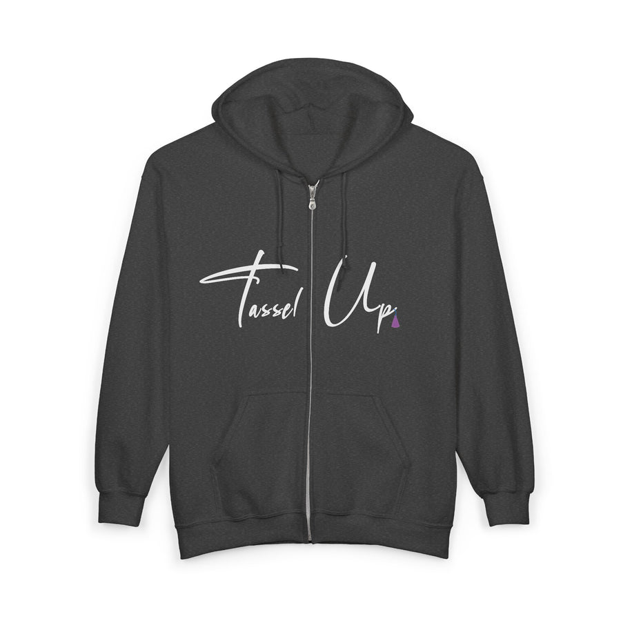 Tassel Up Cursive Unisex Heavy Blend Full Zip Hoodie