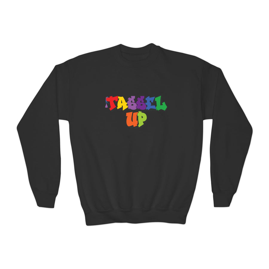 Tassel Up Graffiti Youth Crewneck Sweatshirt