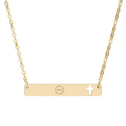 Tassel Up For Jesus Logo Cutout Cross Bar Necklace