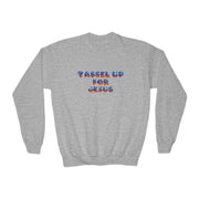 Tassel Up For Jesus Camo Youth Crewneck Sweatshirt